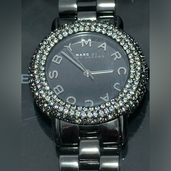 Marc Jacobs MBM3193 Ladies Marci Crystal Black Watch - Picture 12 of 14